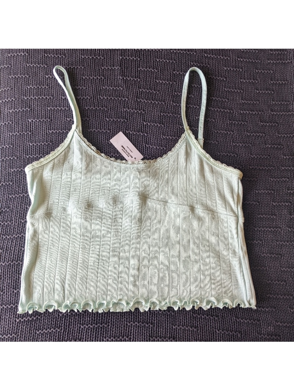 ❇️ light blue pointelle Tank top